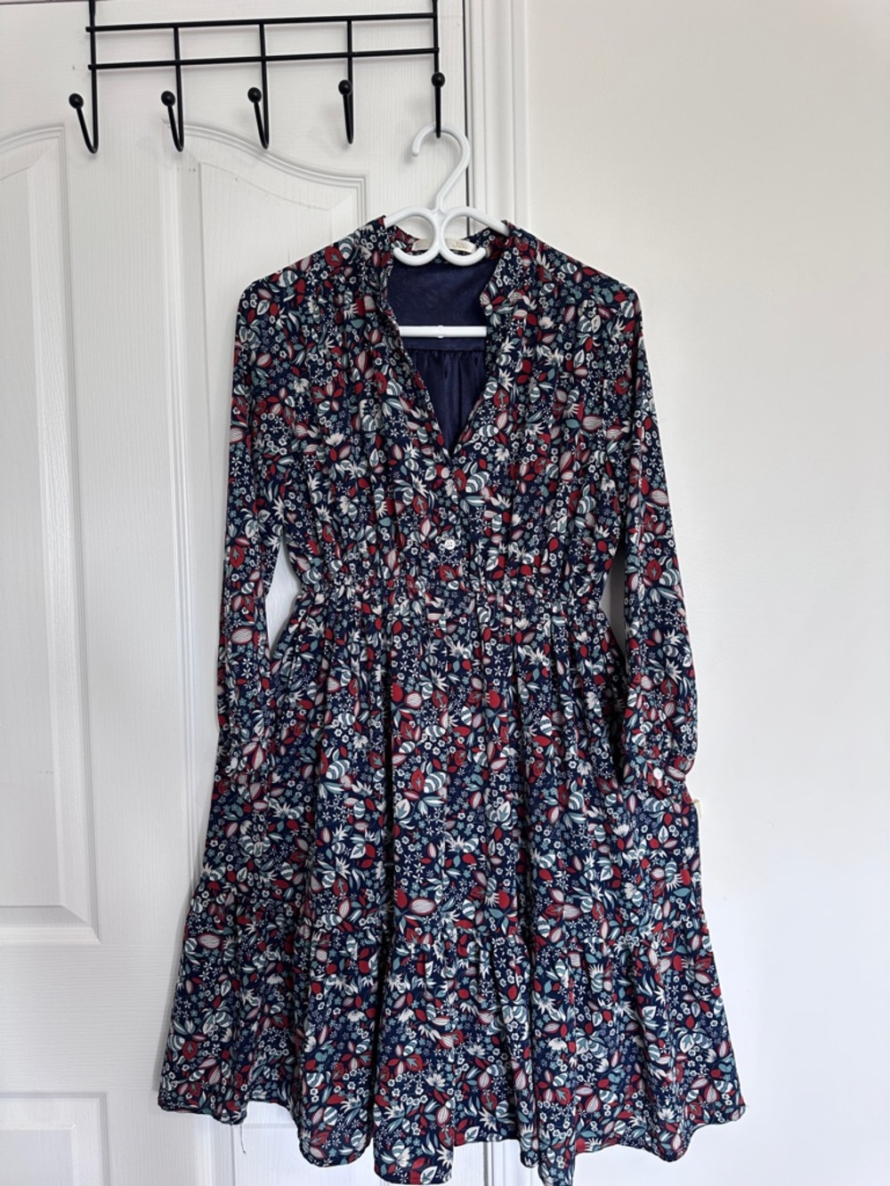 Floral Long-sleeves Sunday Dress